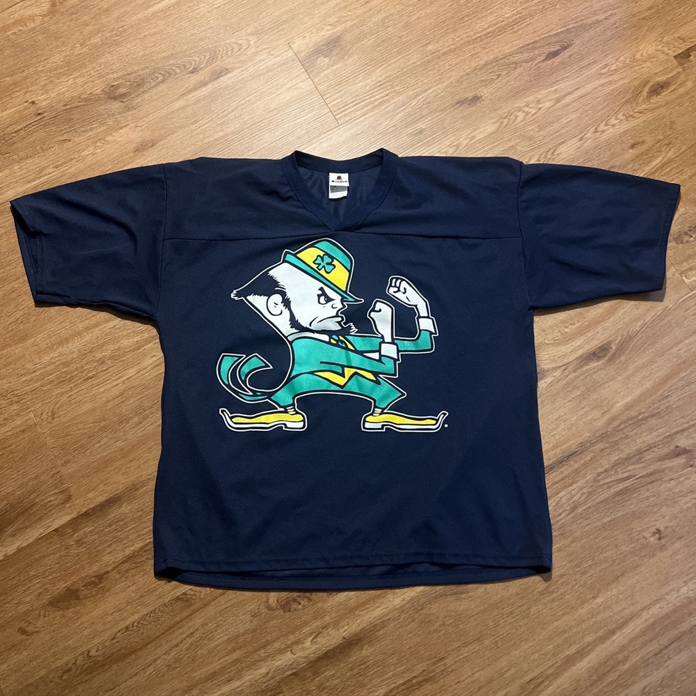 Vintage Riddell Norte Dame Jersey Size XL Blue Made In USA